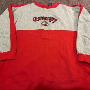 Disney Grumpy Colorblock Red and Gray Crewneck Sweatshirt